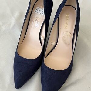 Nine West Blue Heels Elegant Suede Pumps